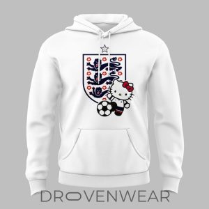 England Football x Hello Kitty World Cup Pullover Hoodie 2026 by Drovenwear.com
