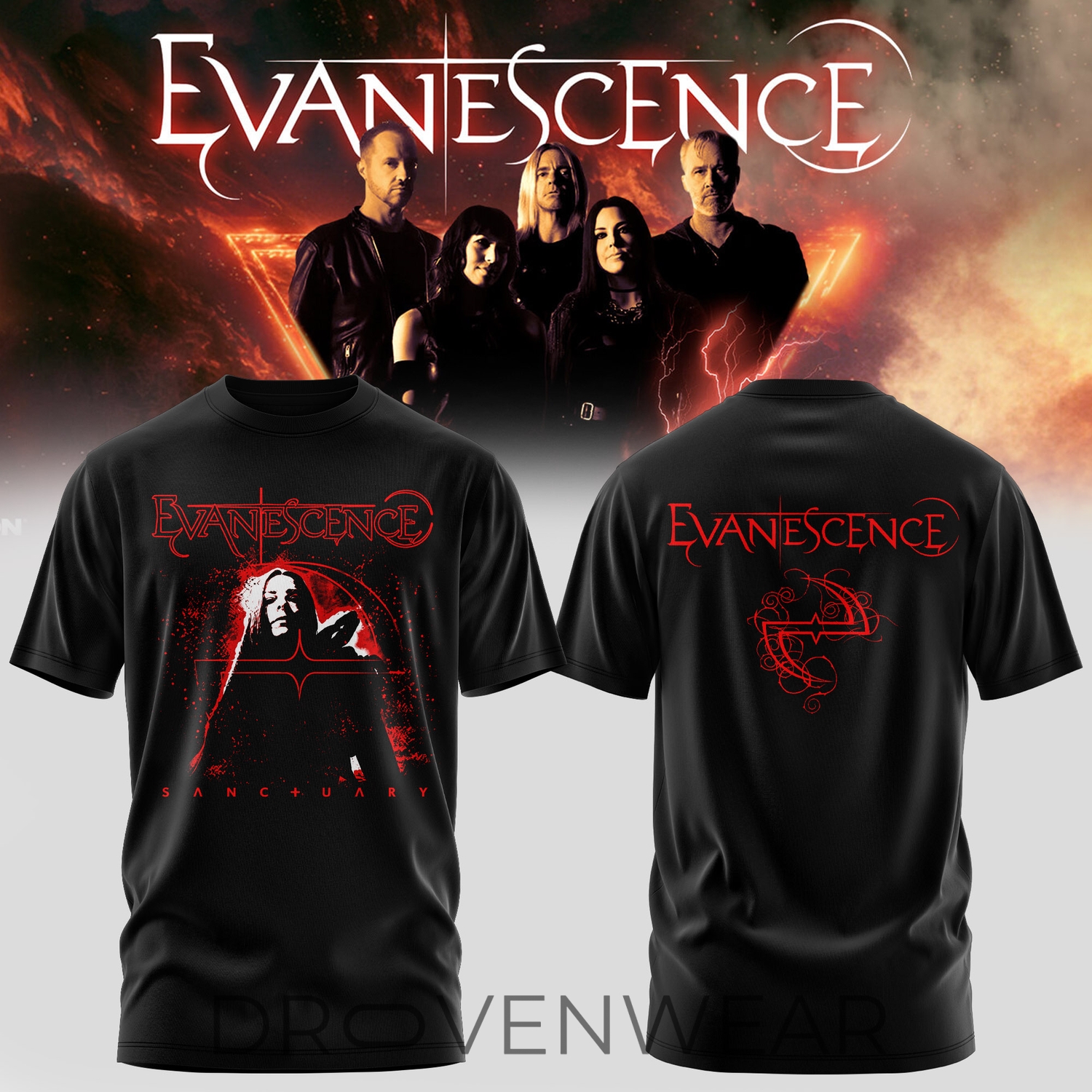 Evanescence Sanctuary World Tour 2026 Graphic Shirt Evanescence Sanctuary World Tour 2026 Graphic Shirt