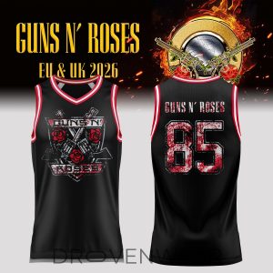 Exclusive Guns N Roses World Tour 2026 Basketball Jersey by Drovenwear.com