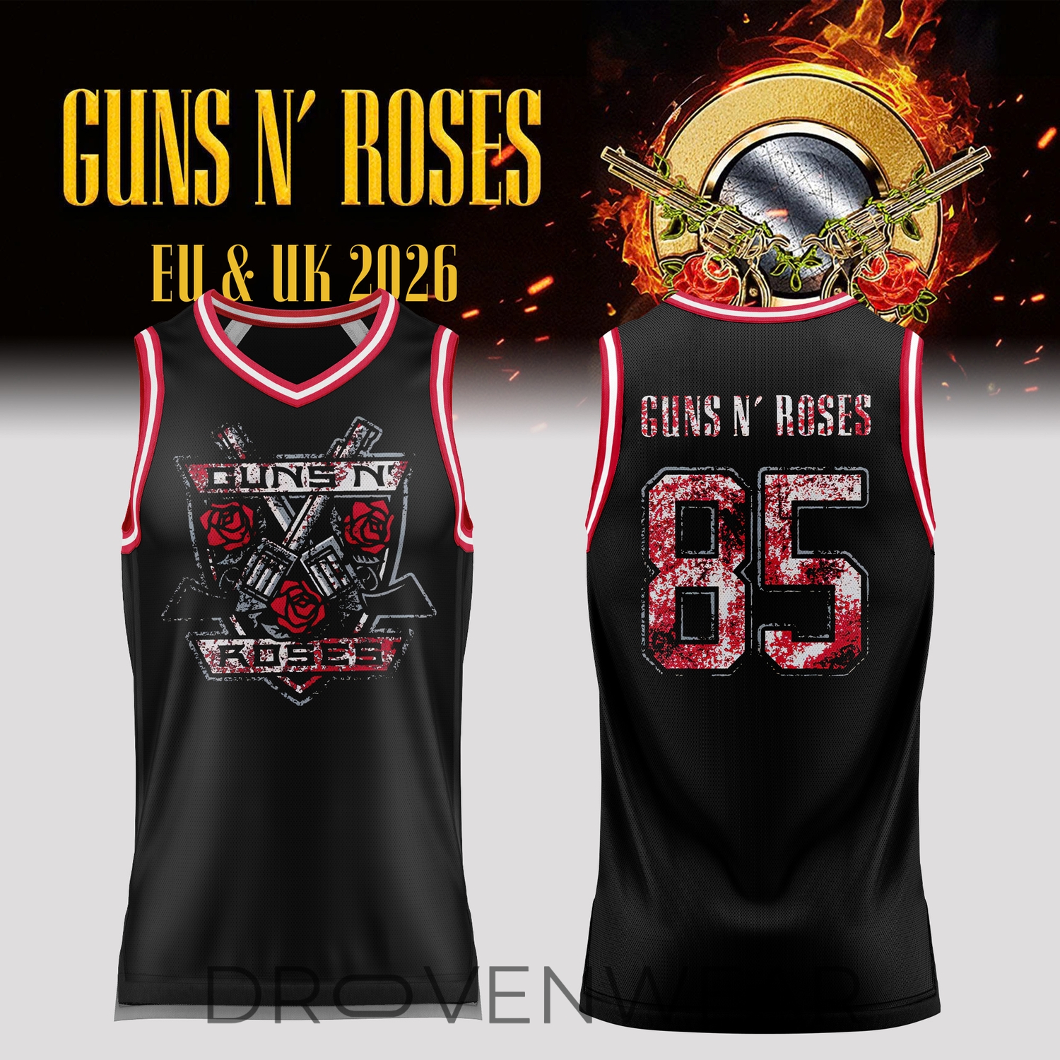 Exclusive Guns N' Roses World Tour 2026 Basketball Jersey Exclusive Guns N' Roses World Tour 2026 Basketball Jersey
