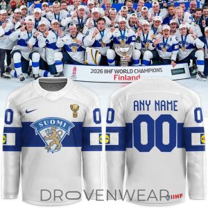 Finland 2026 World Champion Custom Ice Hockey Jersey by Drovenwear.com
