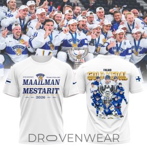 Finland IIHF 2026 World Championship Victory TShirt by Drovenwear.com