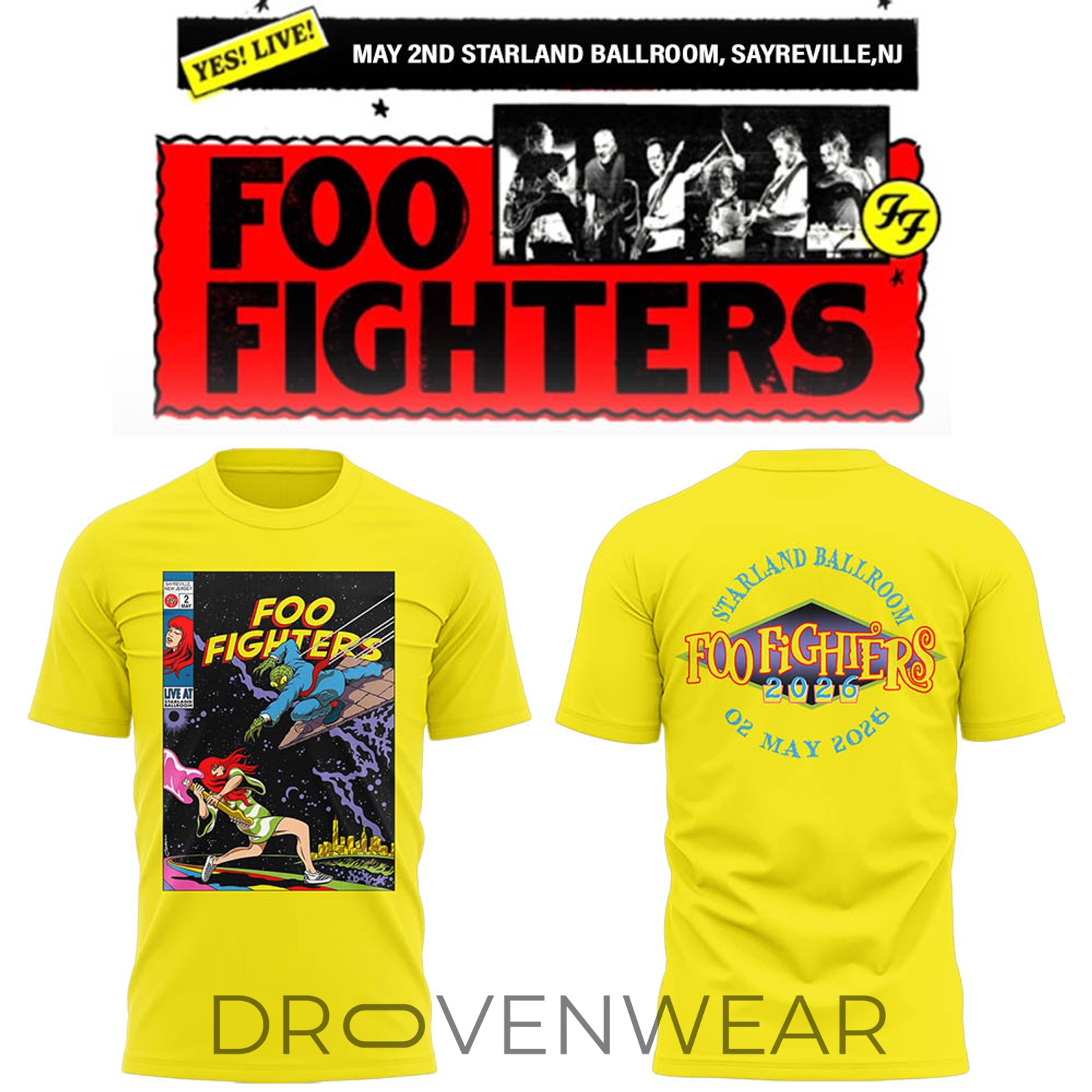 Foo Fighters Secret New Jersey Performance Graphic Tee Foo Fighters Secret New Jersey Performance Graphic Tee