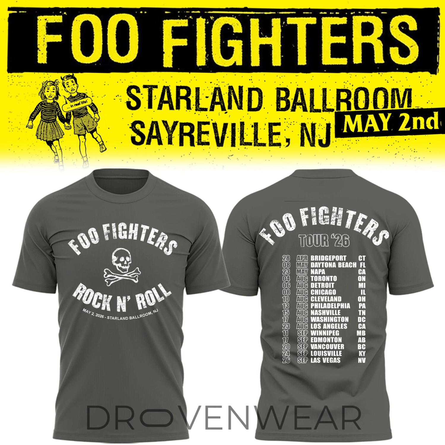Foo Fighters Starland Ballroom New Jersey Show 2026 T-Shirt Foo Fighters Starland Ballroom New Jersey Show 2026 T-Shirt