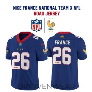 France National Team NFL Style Road Jersey Collection by Nike by Drovenwear.com
