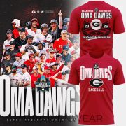 Georgia Bulldogs OmaDawgs Omaha Bound 2026 College World Series Baseball Tee