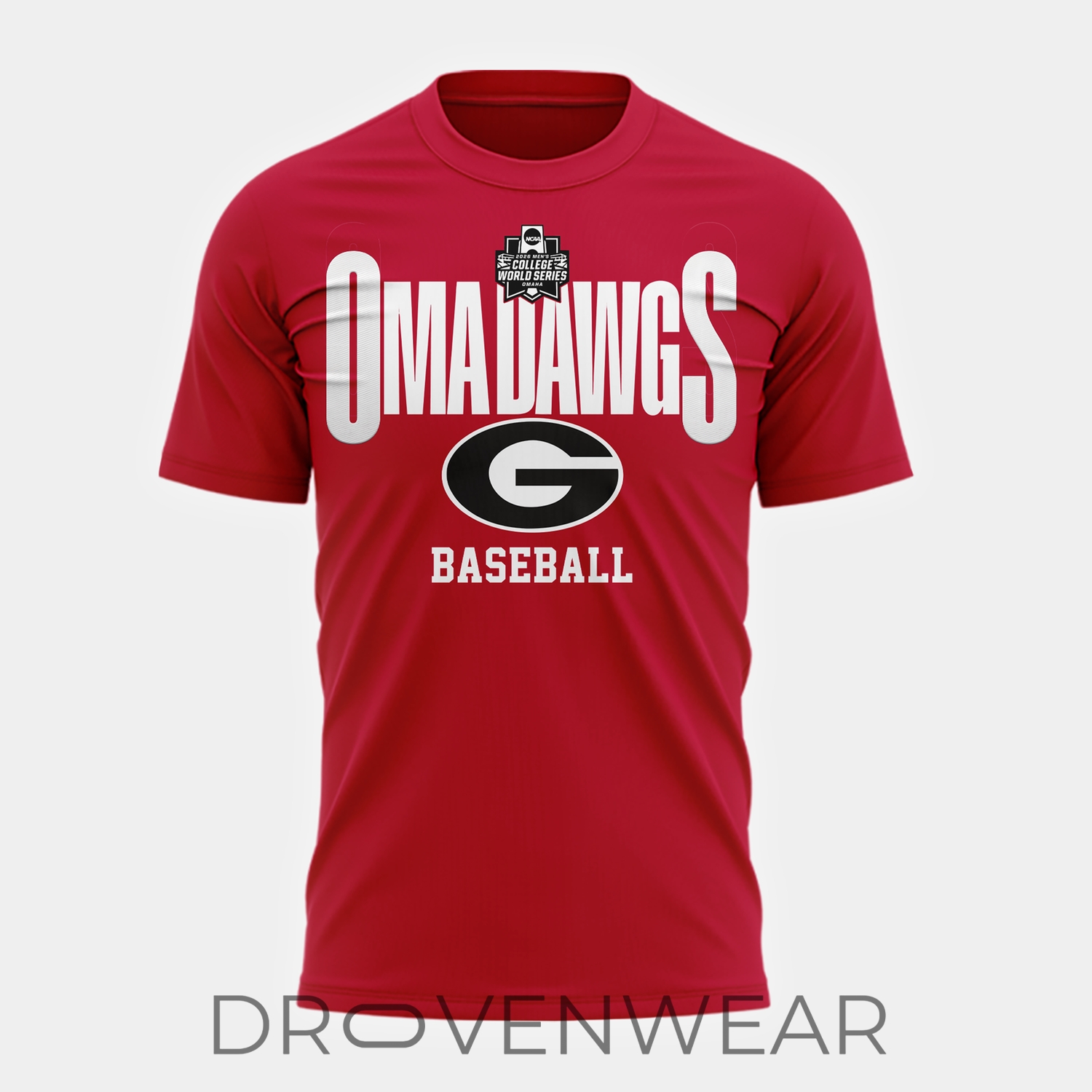 Georgia Bulldogs OmaDawgs Omaha Bound 2026 College World Series Baseball Tee Georgia Bulldogs OmaDawgs Omaha Bound 2026 College World Series Baseball Tee