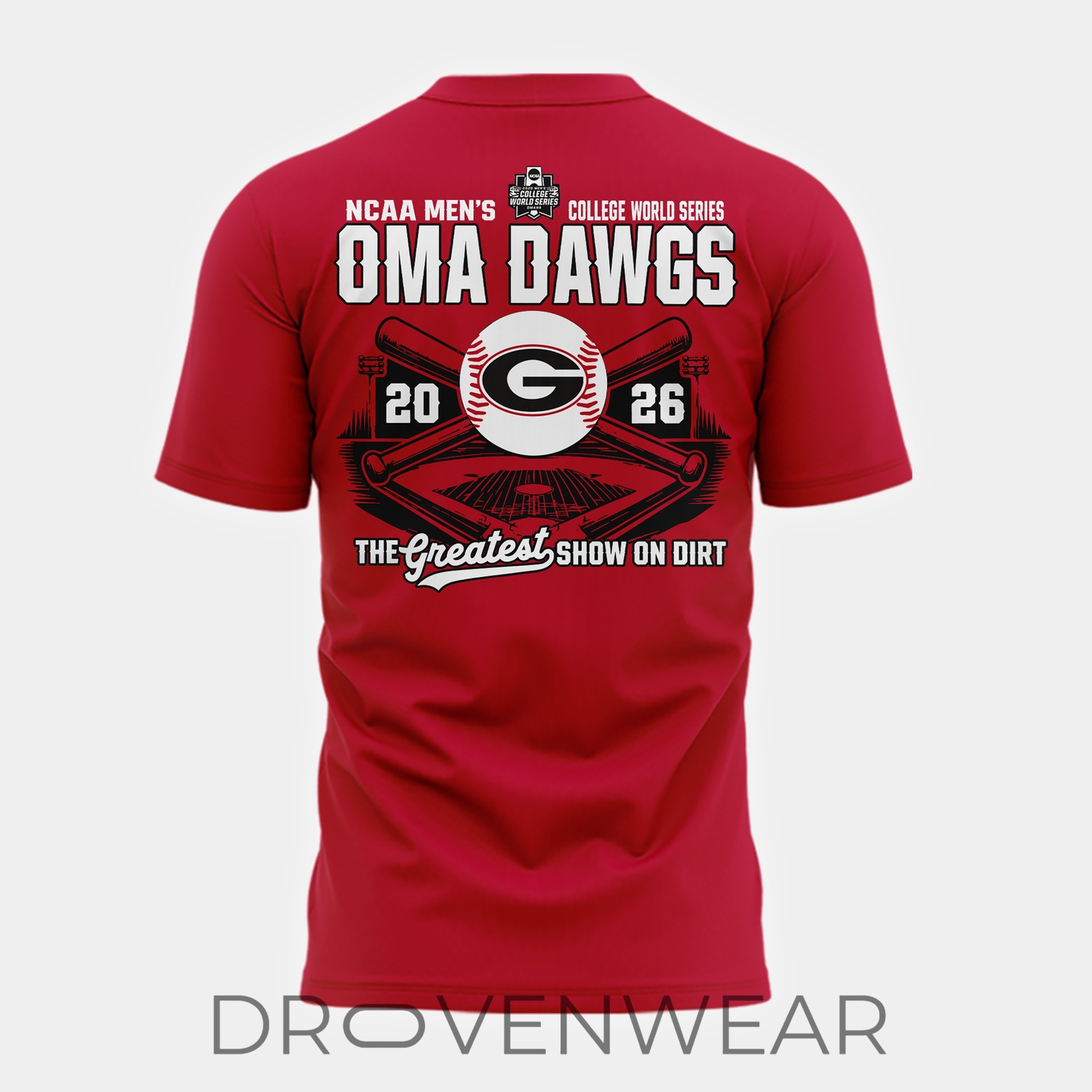 Georgia Bulldogs OmaDawgs Omaha Bound 2026 College World Series Baseball Tee Georgia Bulldogs OmaDawgs Omaha Bound 2026 College World Series Baseball Tee