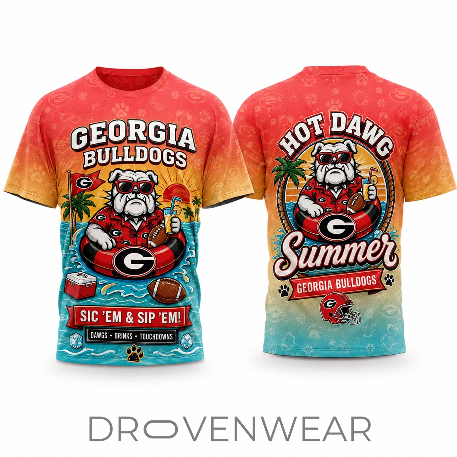 Georgia Bulldogs Premium NCAA Summer Fan 3D All-Over Print T-Shirt Georgia Bulldogs Premium NCAA Summer Fan 3D All-Over Print T-Shirt