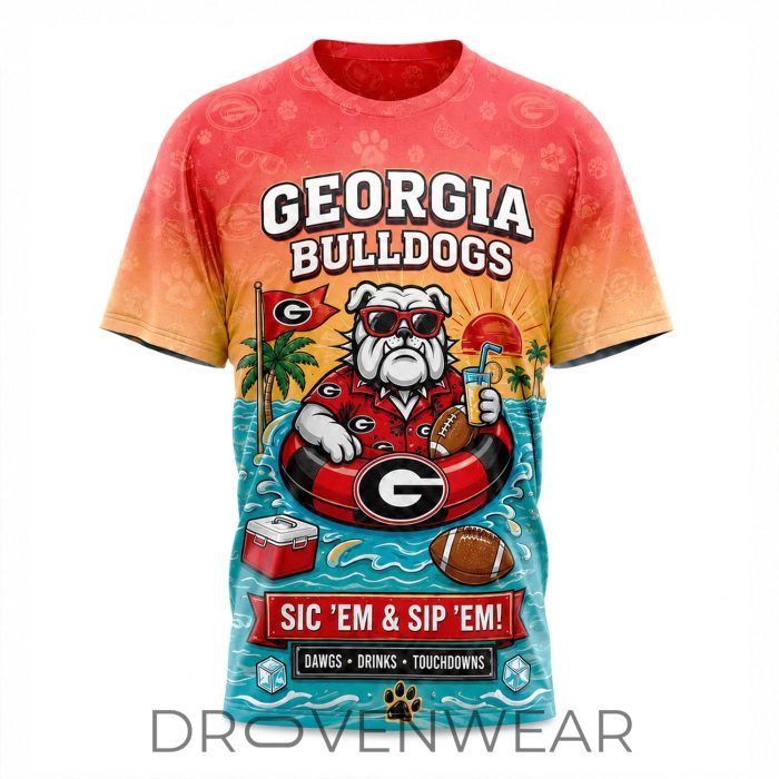 Georgia Bulldogs Premium NCAA Summer Fan 3D All-Over Print T-Shirt - Image 3
