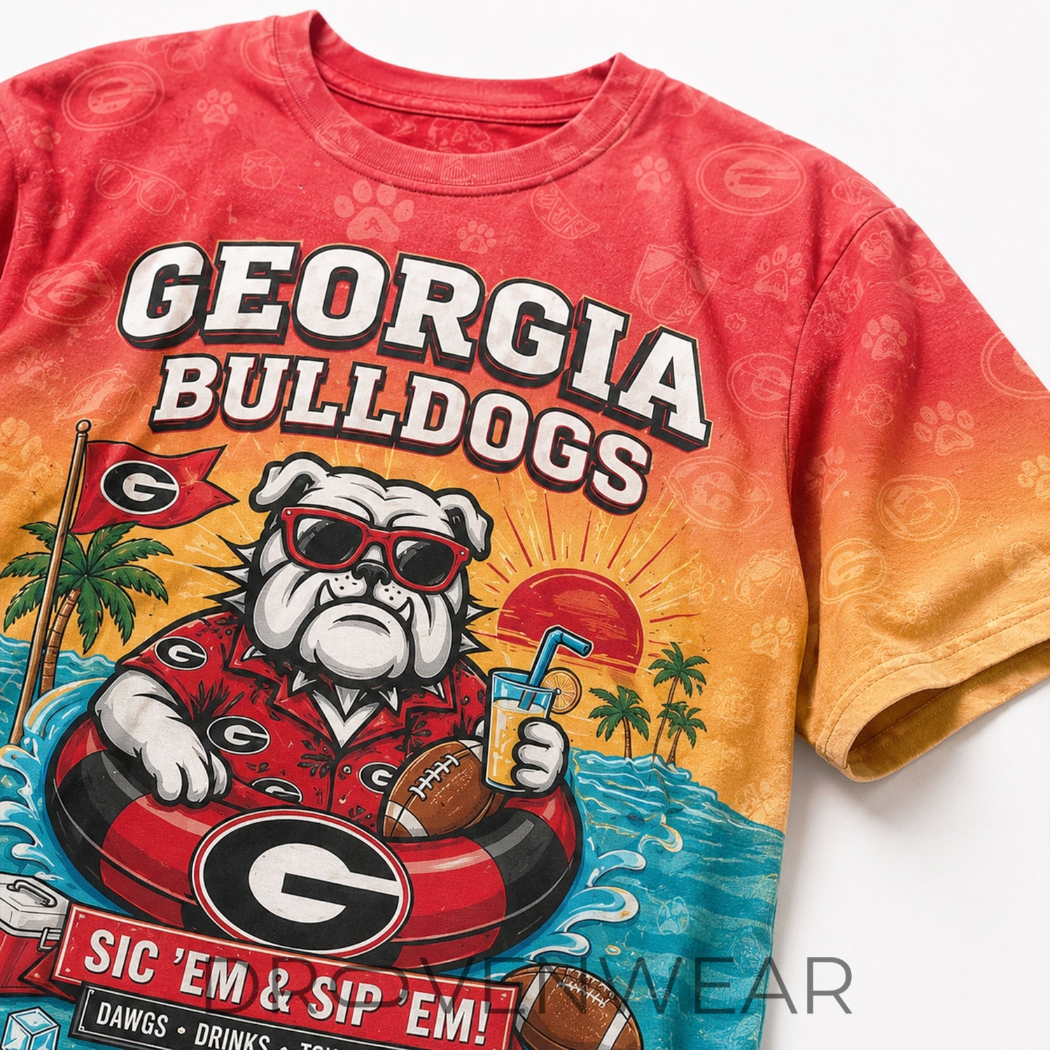 Georgia Bulldogs Premium NCAA Summer Fan 3D All-Over Print T-Shirt Georgia Bulldogs Premium NCAA Summer Fan 3D All-Over Print T-Shirt