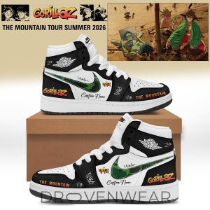 Gorillaz Mountain Tour 2026 Air Jordan 1 Collector Sneakers by Drovenwear.com