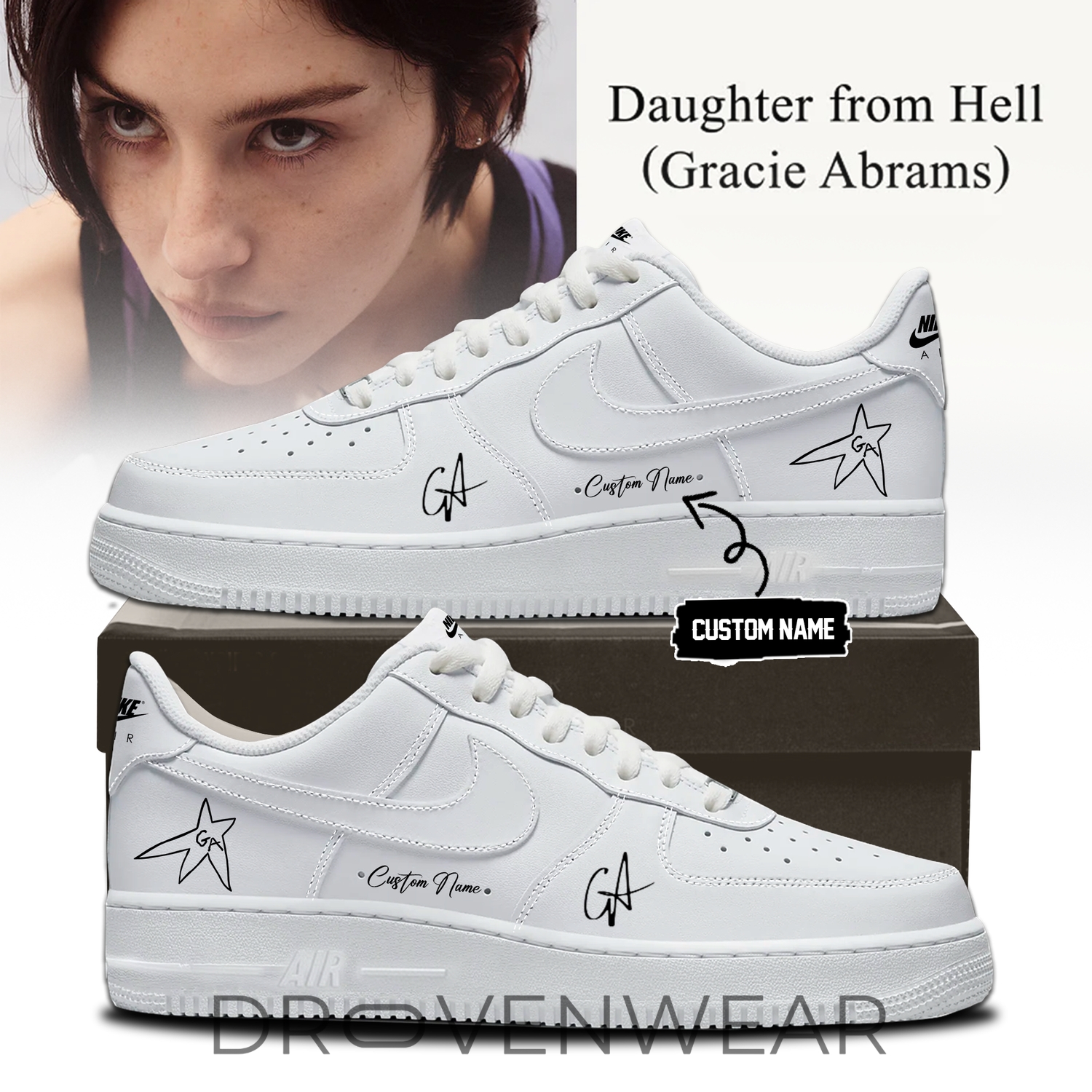 Gracie Abrams Signature Air Force 1 Custom Sneakers Gracie Abrams Signature Air Force 1 Custom Sneakers