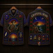 Grateful Dead Cathedral Window Stained Glass Hawaiian Shirt - Image 2