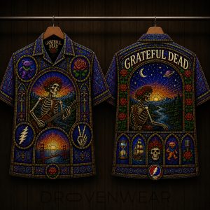 Grateful Dead Cathedral Window Stained Glass Hawaiian Shirt by Drovenwear.com
