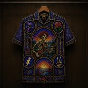 Grateful Dead Cathedral Window Stained Glass Hawaiian Shirt - Image 3