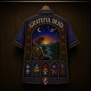 Grateful Dead Cathedral Window Stained Glass Hawaiian Shirt - Image 4