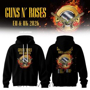 Guns N Roses 2026 Tour Graphic Pullover Hoodie by Drovenwear.com
