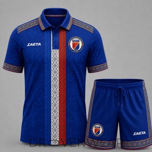 Haiti FIFA World Cup 2026 Cultural Polo Shorts Set by Drovenwear.com