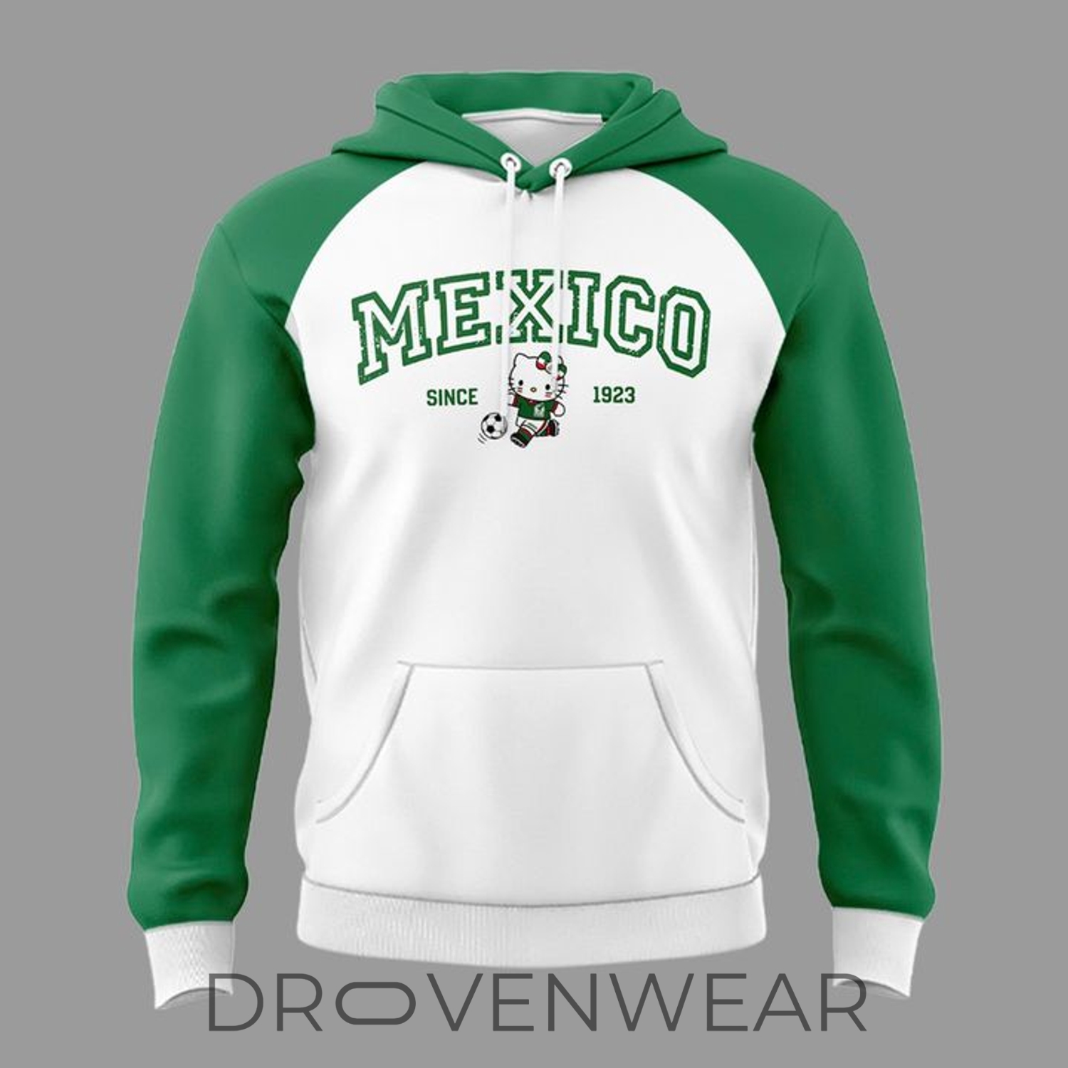 Hello Kitty Mexico National Football Heritage 1923 Premium Pullover Hoodie Hello Kitty Mexico National Football Heritage 1923 Premium Pullover Hoodie