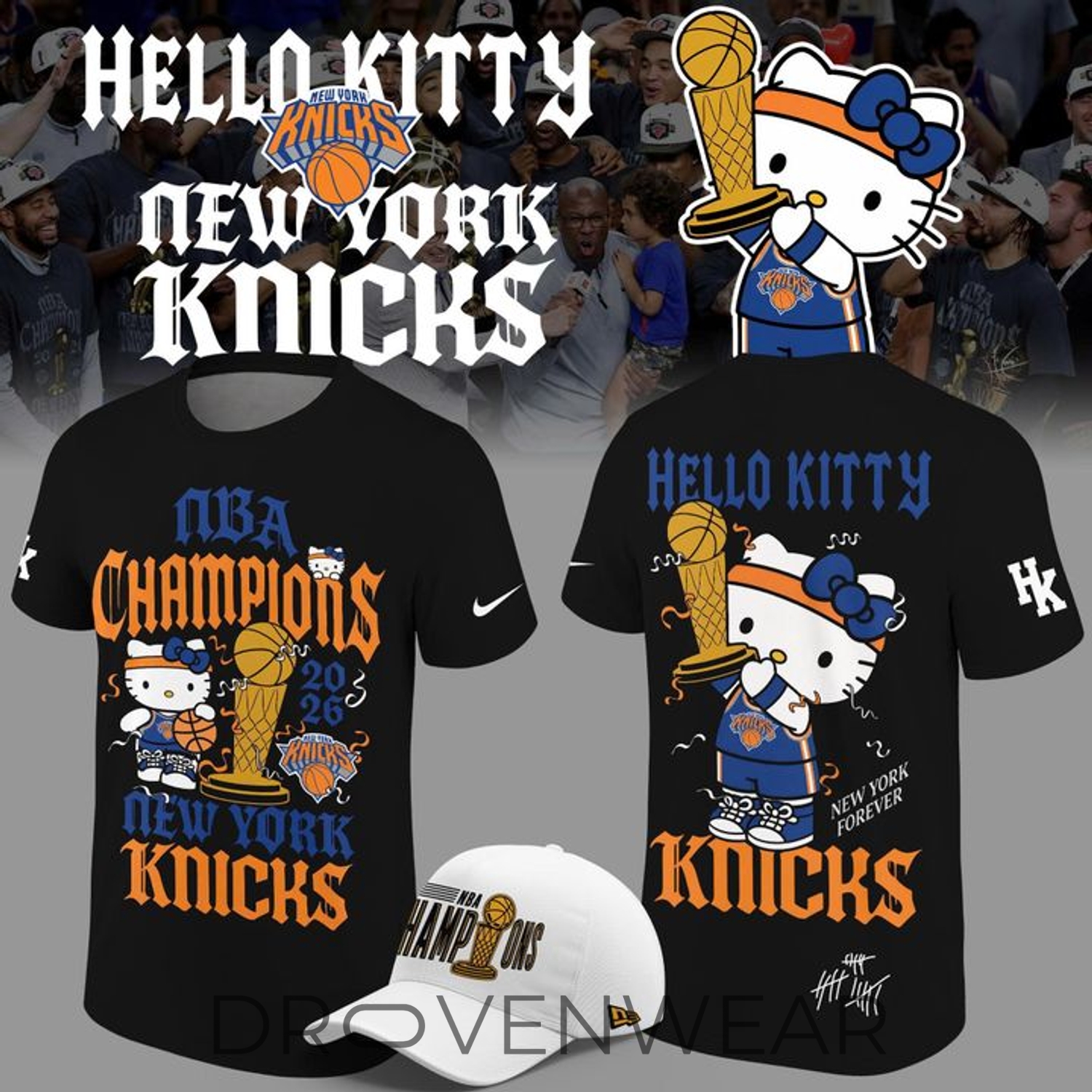 Hello Kitty x New York Knicks NBA Finals Champions Fan Shirt 2026 Hello Kitty x New York Knicks NBA Finals Champions Fan Shirt 2026