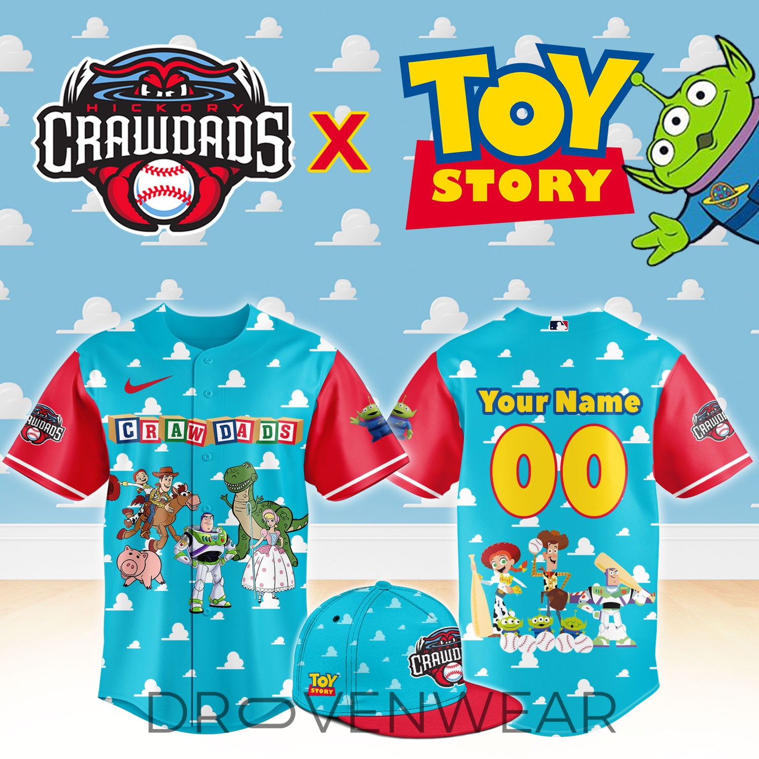 Hickory Crawdads Paw Patrol Theme Night Custom Jersey NN Hickory Crawdads Paw Patrol Theme Night Custom Jersey NN