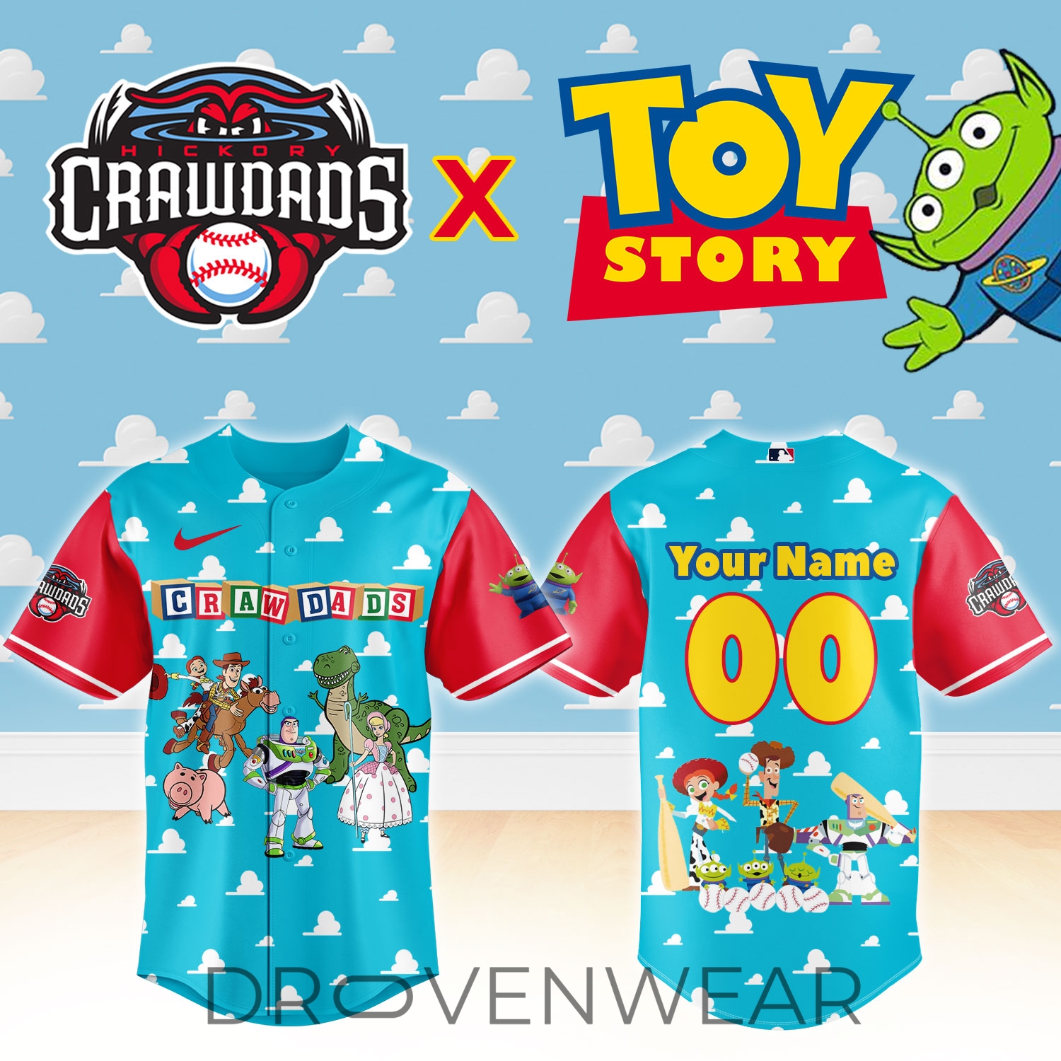 Hickory Crawdads Paw Patrol Theme Night Custom Jersey NN Hickory Crawdads Paw Patrol Theme Night Custom Jersey NN