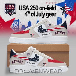 Houston Astros Altuve USA 250 Custom Air Force One Sneakers by Drovenwear.com
