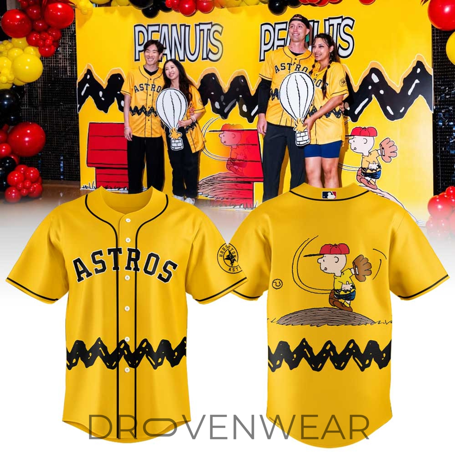 Houston Astros Charlie Brown Inspired Baseball Jersey 2026 Houston Astros Charlie Brown Inspired Baseball Jersey 2026