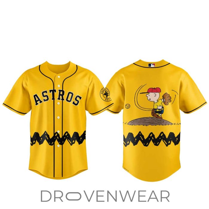 Houston Astros Charlie Brown Inspired Baseball Jersey 2026 - Image 2