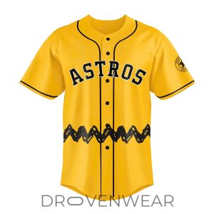 Houston Astros Peanuts Heritage Night Baseball Jersey by Drovenwear.com