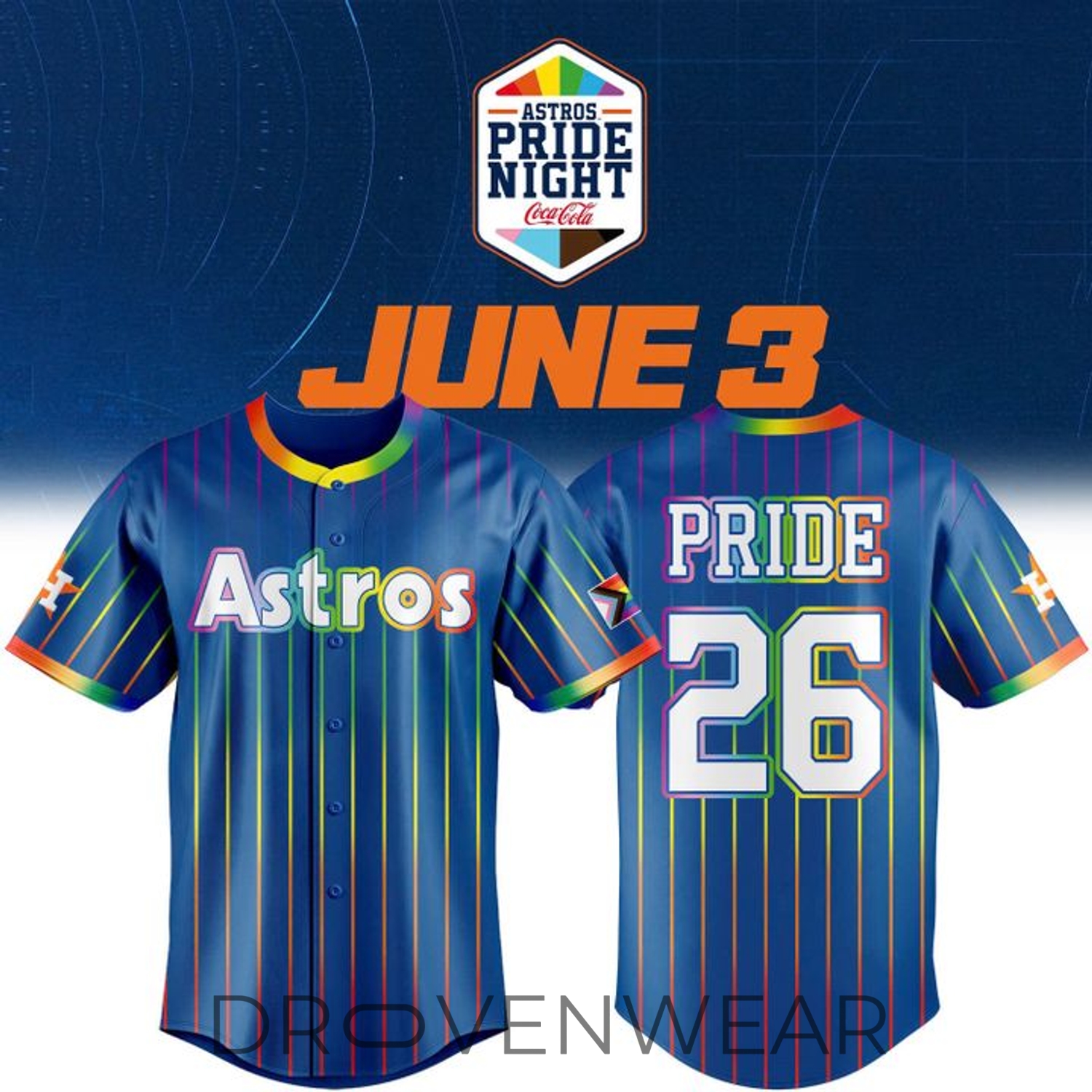 Houston Astros Pride Celebration 2026 Special Baseball Jersey Houston Astros Pride Celebration 2026 Special Baseball Jersey