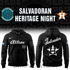 Houston Astros Salvadoran Heritage Night Black Hoodie 2026 by Drovenwear.com