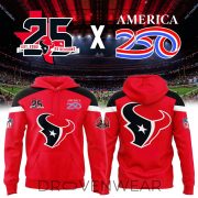 Houston Texans 25 Seasons x America 250 Red Two-Sided Graphic Pullover Hoodie