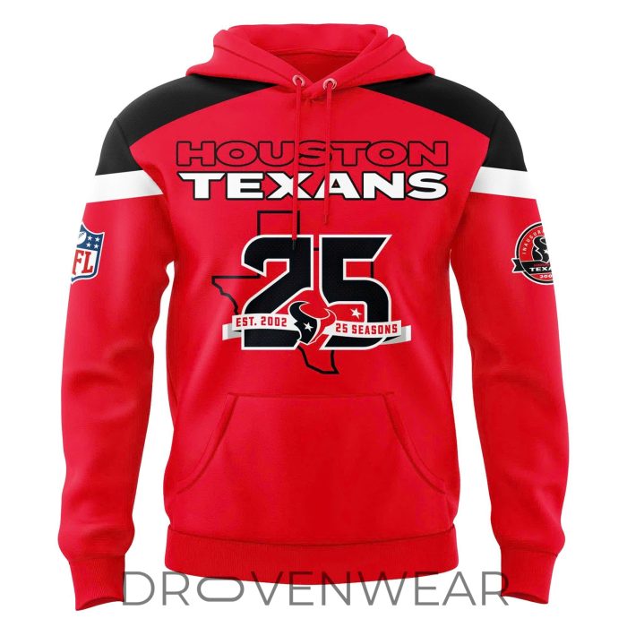 Houston Texans 25th Season Anniversary Pullover Hoodie - Image 2