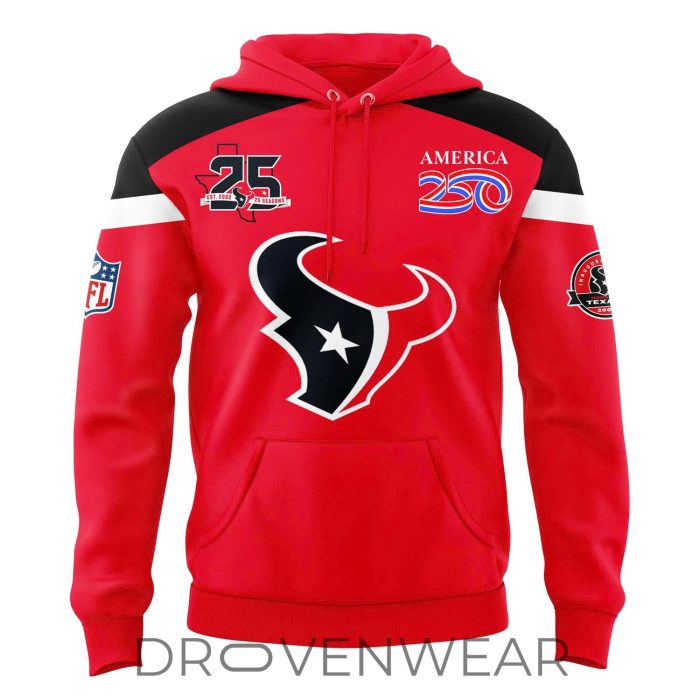 Houston Texans 25th Season x America 250 Patriotic Graphic Hoodie - Image 2