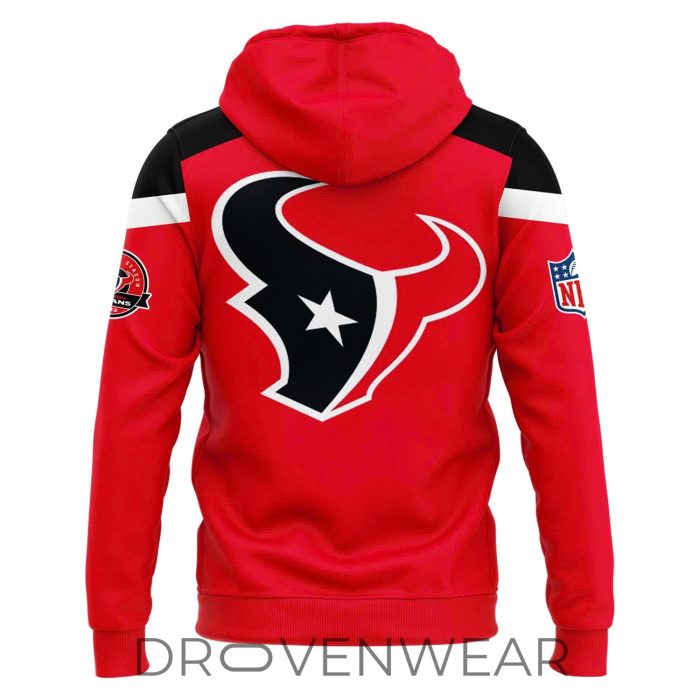 Houston Texans Red 25th Season Anniversary Pullover Hoodie - Image 3