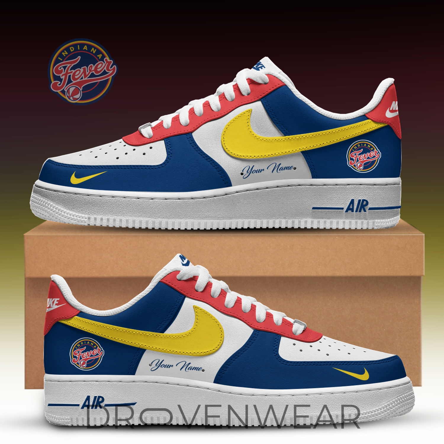 Indiana Fever WNBA Edition Nike Air Force 1 Low Custom For Fans Indiana Fever WNBA Edition Nike Air Force 1 Low Custom For Fans