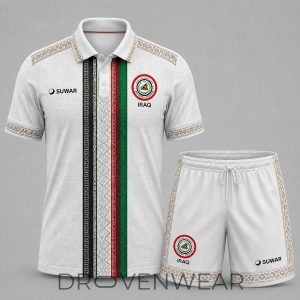 Iraq FIFA World Cup 2026 Cultural Polo Shorts Set by Drovenwear.com