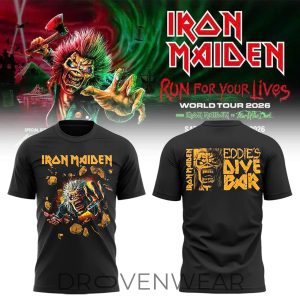 Iron Maiden Run For Your Lives 2026 Tour Graphic Tee V1 by Drovenwear.com
