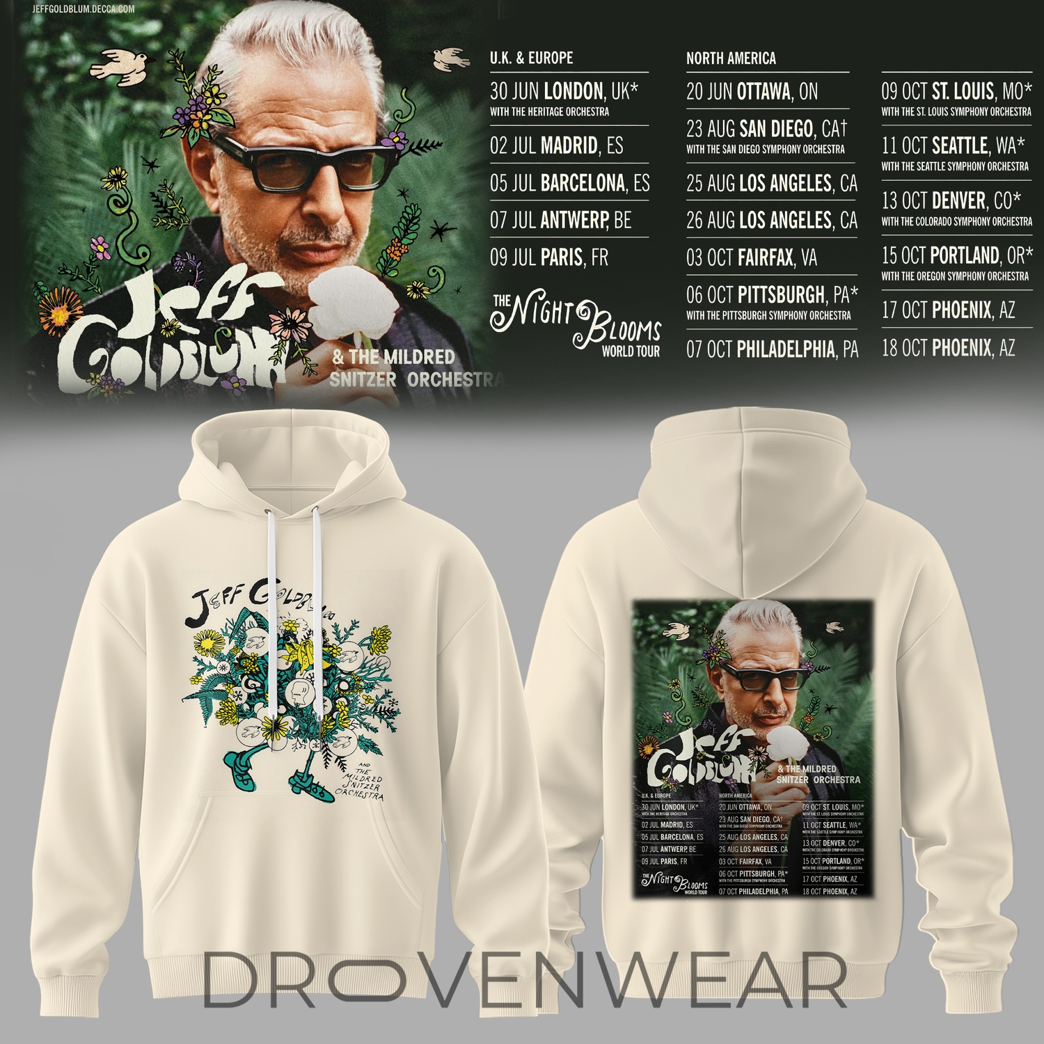 Jeff Goldblum Live Tour 2026 Signature Hoodie Jeff Goldblum Live Tour 2026 Signature Hoodie