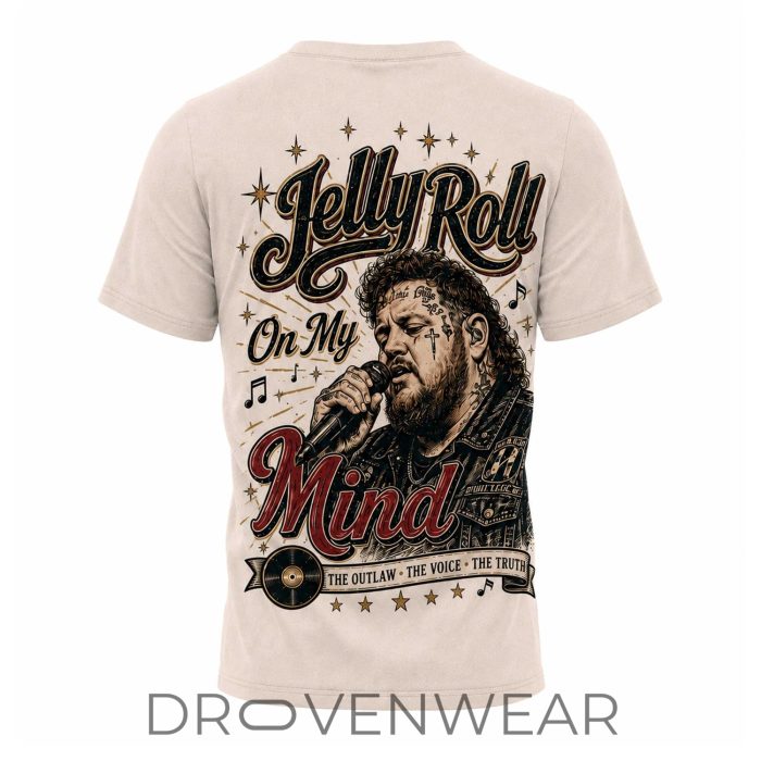 Jelly Roll Inspired On My Mind Graphic 3D Fan Apparel Shirt - Image 4