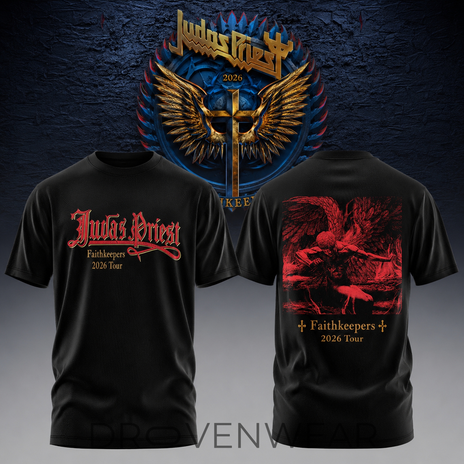 Judas Priest Faithkeepers Tour 2026 Wings Graphic Shirt Judas Priest Faithkeepers Tour 2026 Wings Graphic Shirt