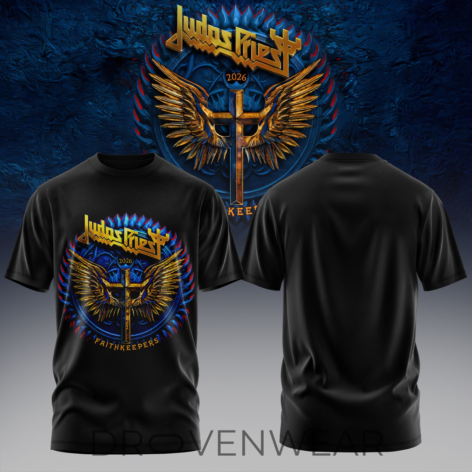 Judas Priest Faithkeepers Tour Wings Artwork Classic Tee Judas Priest Faithkeepers Tour Wings Artwork Classic Tee