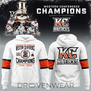 Kansas City Mavericks 2026 Championship Celebration Hoodie V6 by Drovenwear.com
