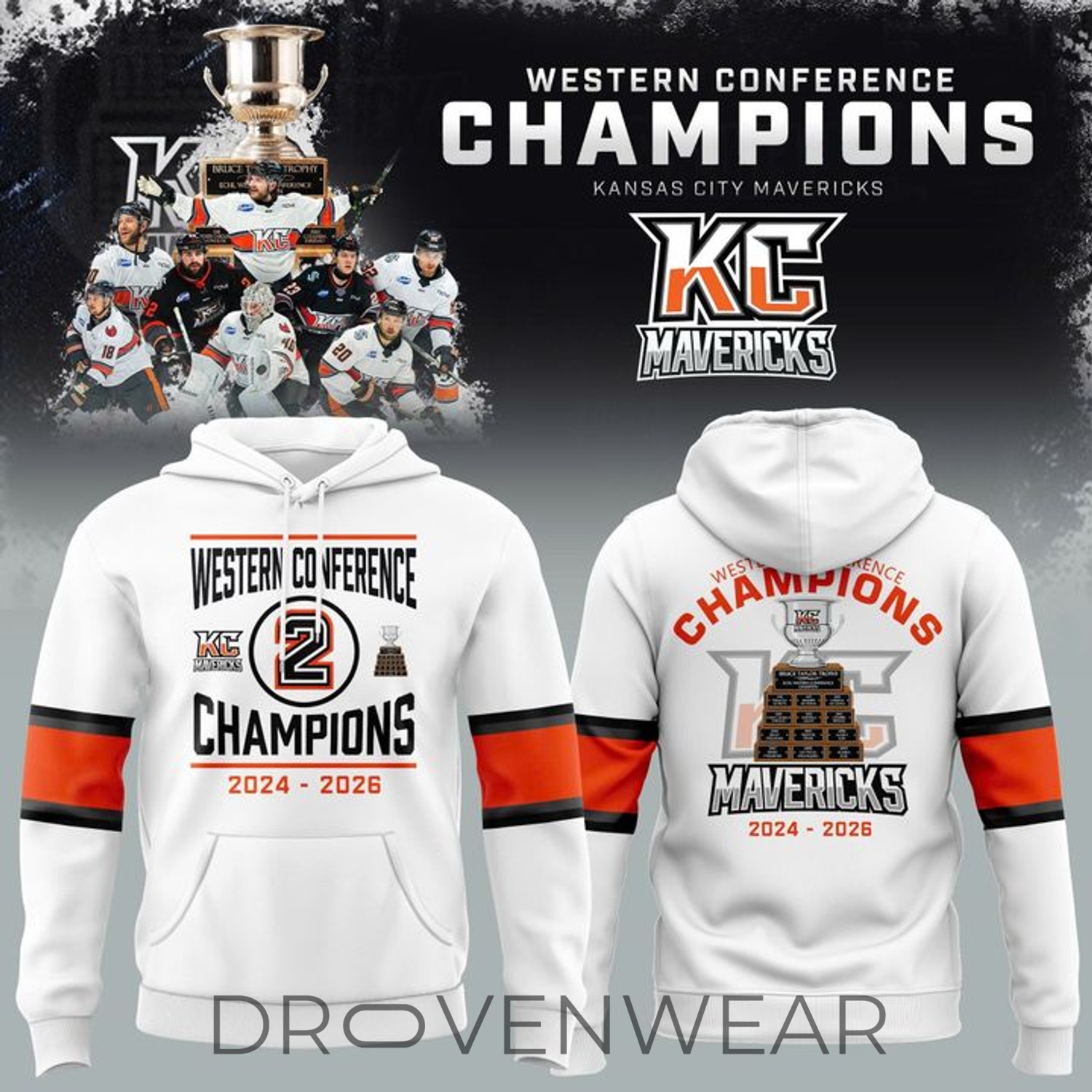 Kansas City Mavericks 2026 Western Conference Champions ECHL Hoodie Kansas City Mavericks 2026 Western Conference Champions ECHL Hoodie