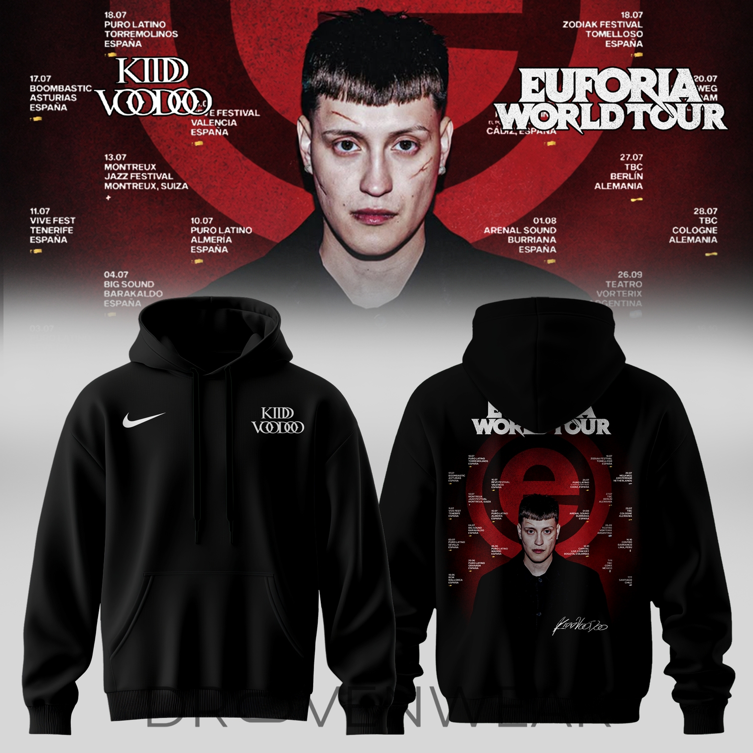 Kidd Voodoo Euforia World Tour Premium Hoodie Kidd Voodoo Euforia World Tour Premium Hoodie