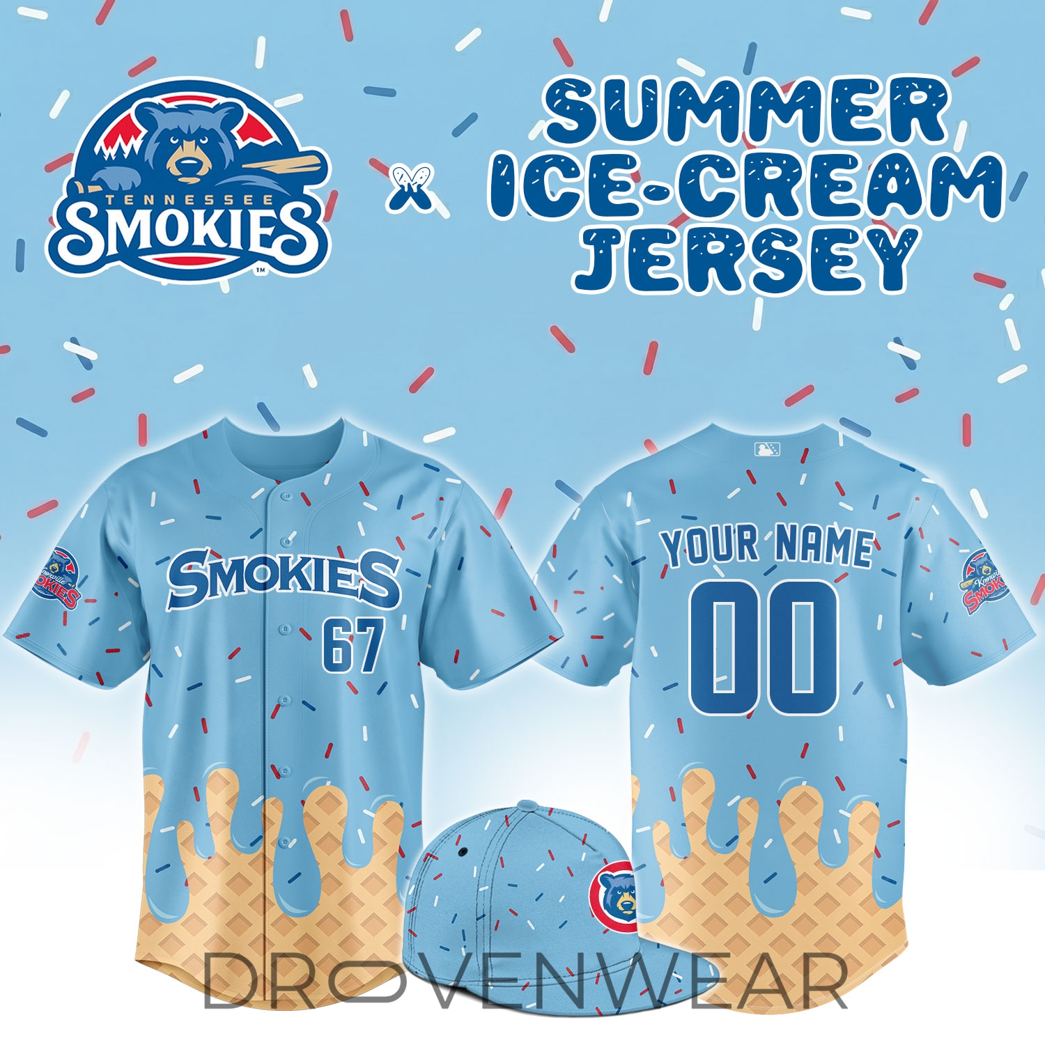 Knoxville Smokies Summer Ice Cream Festival Jersey NN Knoxville Smokies Summer Ice Cream Festival Jersey NN