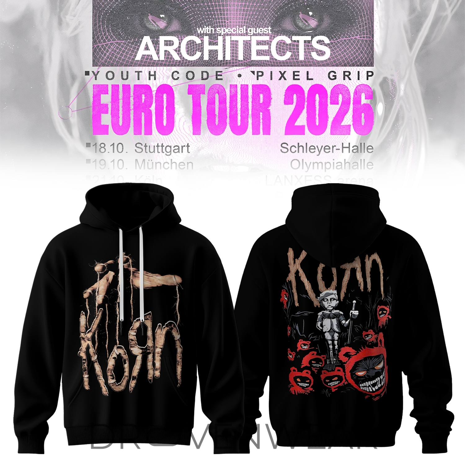 Korn Europe Tour 2026 Premium Hoodie Korn Europe Tour 2026 Premium Hoodie