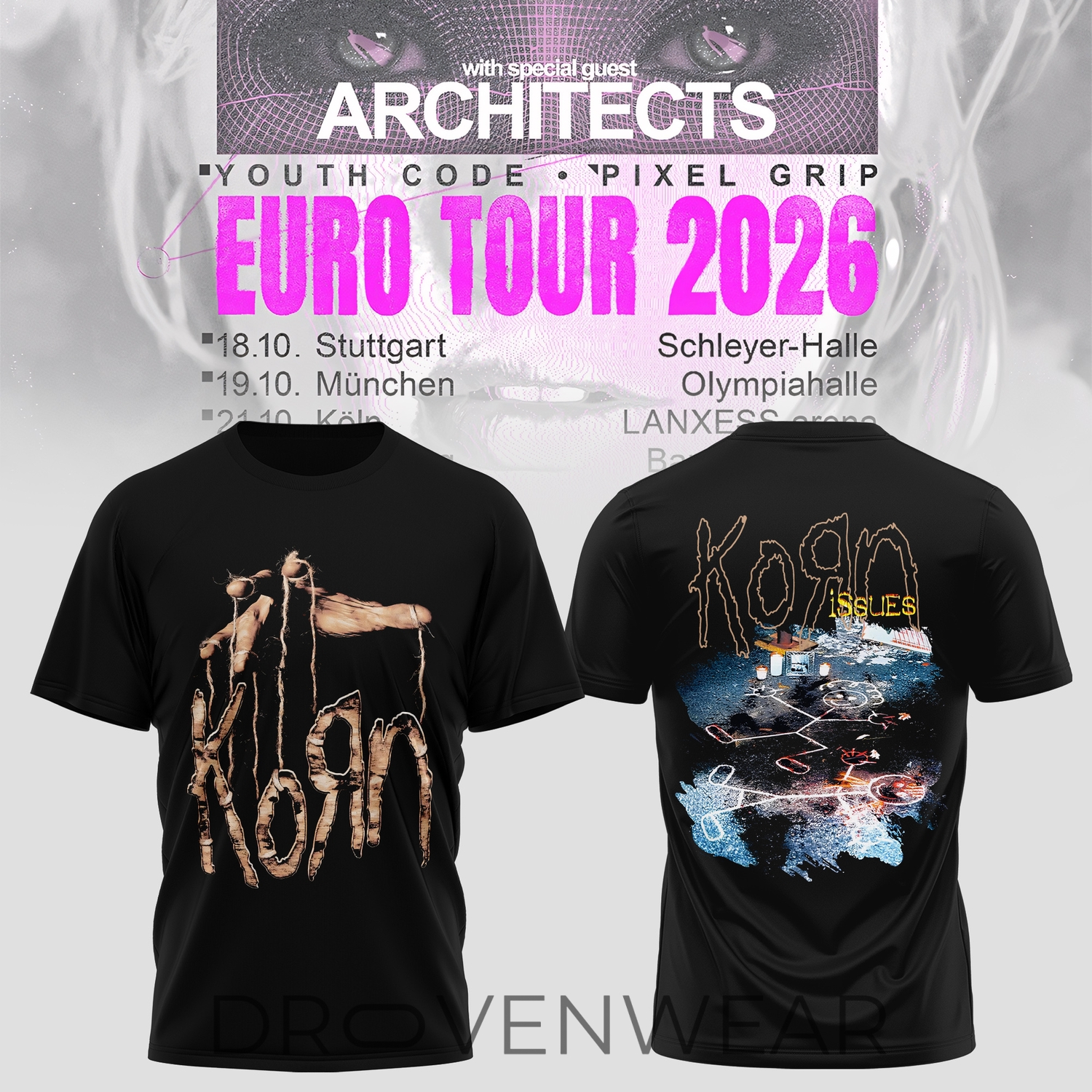Korn European Tour 2026 Official Fan T-Shirt Korn European Tour 2026 Official Fan T-Shirt